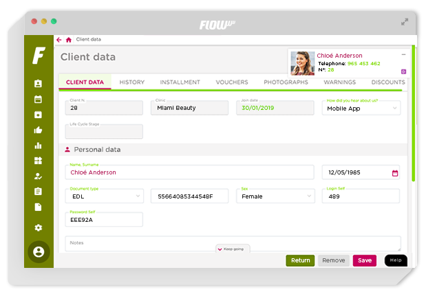 business management - management and marketing system for aesthetic and beauty centers - customer management