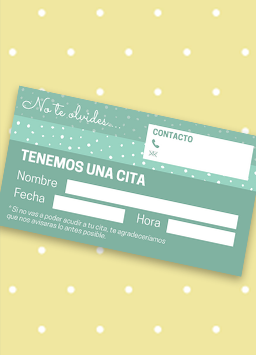 Tarjetas de recordatorio de citas